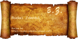 Budai Zdenkó névjegykártya